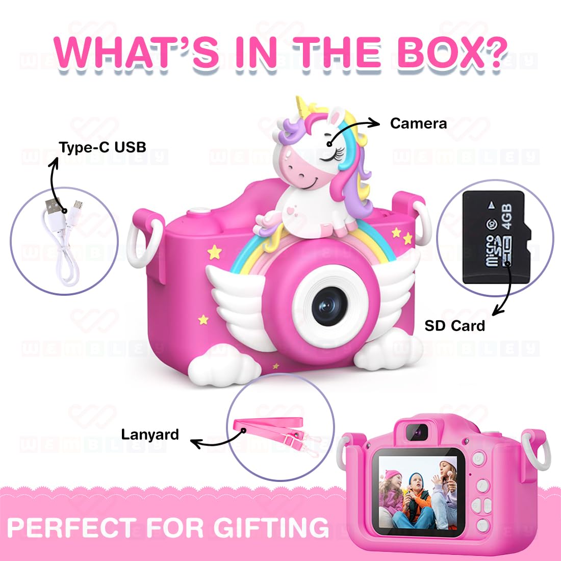 Unicorn 48MP Kids Digital Camera with Video Recorder | 2-Inch Screen & 4GB SD Card | Birthday Gift for Boys & Girls Ages 5-10 | Mini Camera for Fun Photo & Video | Best Toy Camera for Kids